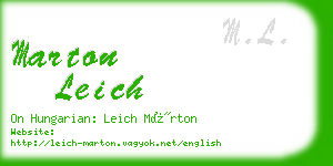 marton leich business card